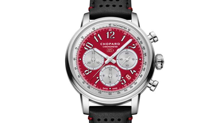 Chopard Mille Miglia Rosso Corsa Ref. 168619-3024 mit rotem Zifferblatt in Nahaufnahme